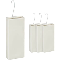 Relaxdays - Set da 4 Umidificatori da Termosifone, Ceramica, Appendere, Ganci in Metallo Inclusi, hlp 20x9x4 cm, in Bianco