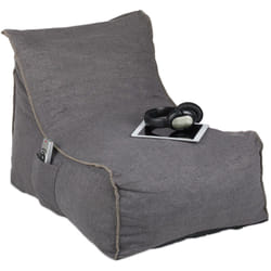 Poltrona Sacco xxl, con Schienale, Pouf Gigante da Terra, Adulti, per Interni, Imbottita in Gommapiuma, grigia - Relaxdays