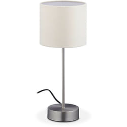Relaxdays - Lampada da Tavolo Touch, Luce Funzione Dimmerabile, E14, 3 Livelli di Intensità, Design Moderno, Argento/Crema