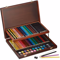 Lacassetta da disegno in legno contiene tutti il necessario per fa battere ilcuore di ogni artista. Il set è adatto ad disegn ...