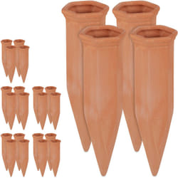 24x Coni Irrigatori per Piante, Irrigazione a Goccia, Bottiglia Innaffiatoio 1,5 l, 17x5,5x5 cm, Terracotta