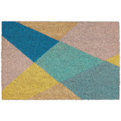 Relaxdays - Zerbino Ingresso Casa con Design Geometrico, 60x40 cm, Tappeto in Fibra di Cocco, Interni e Esterni, Colorato
