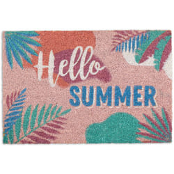 Relaxdays - Zerbino Ingresso Casa "Hello Summer", Tappetino 60x40 cm in Fibra di Cocco, Tappeto Interni & Esterni,Colorato