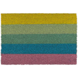 Relaxdays - Zerbino Ingresso Casa con Design a Strisce, 60x40 cm, Tappeto in Fibra di Cocco, Interni e Esterni, Colorato