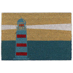 Relaxdays - Zerbino Ingresso Casa, 40x60 cm, Tappetino con Faro, Tappeto Fibra di Cocco, Indoor e Outdoor, Multicolore