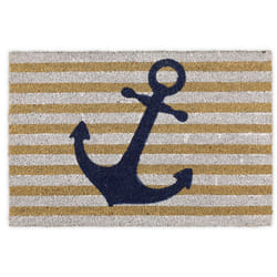 Relaxdays - Zerbino Ingresso Casa, 40x60 cm, Tappetino con Ancora, Tappeto Fibra di Cocco, Indoor e Outdoor, Multicolore