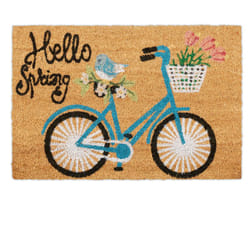 Relaxdays - Zerbino Ingresso Casa, 60x40 cm, Tappetino "hello spring", Tappeto Antiscivolo,Interni e Esterni, Naturale