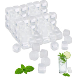 Relaxdays - Cubetti xxl da Ghiaccio Riutilizzabili, Set da 24, Refrigerante in Plastica, per Bevande, Feste, Trasparenti