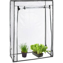 Relaxdays Serra da Giardino, Balcone, Orto, Telo in PVC, Ferro, Pomodori e Piante, HLP 150x100x50 cm, Trasparente Nero