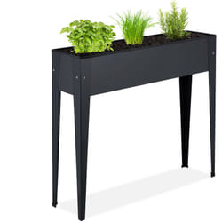 Relaxdays - Aiuola Rialzata, hlp 83 x 99 x 26 cm, Orto per Balcone, Giardino e Terrazza, per Piantare Verdure e Erbe, Nero