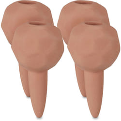 Coni Annaffiatori in Set da 4, Sfere di Irrigazione ø 6 cm, Ceramica, Irrigatori a Goccia per Vasi, Terracotta - Relaxdays