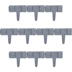 Relaxdays - Recinzione da Giardino, Set da 10 Pareti, Bordure per Aiuole, Aspetto Pietra, in Plastica, HxL 10x25 cm, Verde