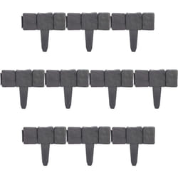 Relaxdays Recinzione da Giardino, Set da 10 Pareti, Bordure per Aiuole Aspetto Pietra, Plastica, HxL 10x25 cm, Antracite