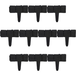 Relaxdays - Recinzione da Giardino, Set da 10 Pareti, Bordure per Aiuole, Aspetto Pietra, in Plastica, HxL 10x25 cm, Nero