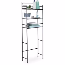 Questo pratico scaffale per la lavatrice offre tanto spazio sulle 3 superfici di appoggio per riporre detersivi, detergenti o ...