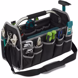 Questa pratica borsa per gli attrezzi èil compagno ideale in officina, in cantiere o nel tuo garage. Con il suo ampioscompart ...