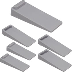 Relaxdays - Cuneo Fermaporta, Set 6 Blocca Porte Pavimento, Regolabili e Antiscivolo, Pratico Accessorio per Casa, Grigio