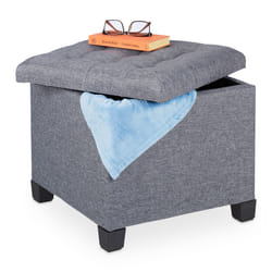 Relaxdays 4052025385316 poggiapiede Schiuma, MDF, Plastica, Poliestere Grigio