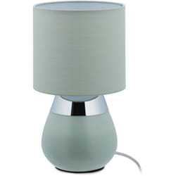 Relaxdays - Lampada da Comodino, Funzione Touch, E14, Luce Indiretta, Abat Jour Moderna con Paralume, HxD: 32x18 cm, Verde