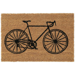 Relaxdays - Zerbino in Fibre di Cocco, Motivo a Bicicletta Tappetino Antiscivolo Interni e Esterni, 60x40cm, Naturale Nero
