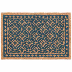 Questo tappetino decorativo con motivo a fiori darai il benvenuto ai tuoi ospiti in maniera originale. Le fibre naturali di c ...