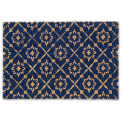 Relaxdays Zerbino da Ingresso in Cocco, 60x40 cm, Antiscivolo, Resistente all’Acqua, Esterni e Interni, Blu e Marrone