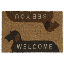 Relaxdays - Zerbino con Cani, Fibra di Cocco, frase Welcome/See You, Interni ed Esterni, 40x60 cm, Antiscivolo, Naturale
