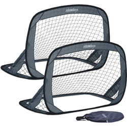 Relaxdays - Porta da Calcio Pieghevole in Set da 2, Porticina Pop Up da Giardino. per Bambini, HxLxP: 78x121x80 cm, Grigio