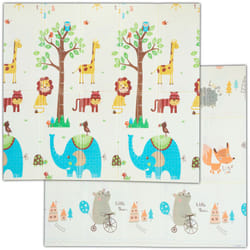 Relaxdays - Tappeto per Bambini, Pieghevole e Lavabile, 195 x 175 cm, Atossico, Gommapiuma xpe, Motivo Animali, Colorato