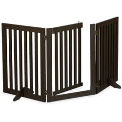 Relaxdays - Cancelletto Bambini, Barriera per Cani e Neonati, 3 Pannelli, Recinzione per Scale, mdf, 70x154 cm, Marrone