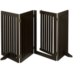 Relaxdays - Cancelletto per Bambini, Barriera per Cani e Neonati, 4 Pannelli, Recinzione per Scale, mdf, 70x207cm, Marrone