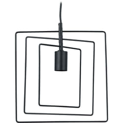 Relaxdays Lampadario a Sospensione Moderno, HLP 131x30x25 cm, da Soffitto, per Salotto e Camera, Lampadina E27, Nero