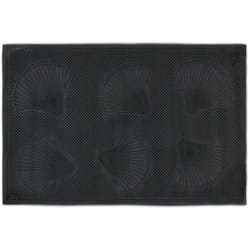 Relaxdays - Zerbino in Gomma da Esterni e Interni, Tappetino Antiscivolo dal Design con Conchiglie, 40 x 60 cm, Nero