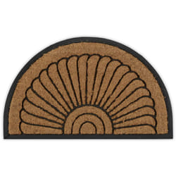 Relaxdays - Zerbino in Cocco e Gomma, a Semicerchio, 75x45 cm, Tappetino Antiscivolo, Resistente alle Intemperie, Naturale