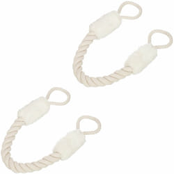 Relaxdays - Fermaporta a Corda in Set da 2, l: 60 cm, Paracolpi da Maniglia, Sicurezza di Bambini e Animali, Beige Bianchi