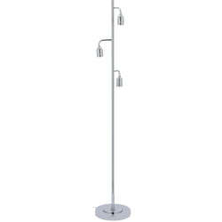 Relaxdays - Lampada da Terra con 3 Luci, Piantana a Stelo per il Soggiorno, il Salotto e la Camera, 150x25 cm, Argento