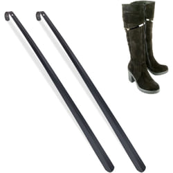 Relaxdays - Set da 2 Calzascarpe in Metallo Verniciato, l: 70 cm, da Appendere, Calzatoio per Stivali e Scarpe Basse, Nero