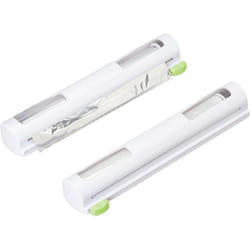 Relaxdays - Set da 2 Taglia Pellicola da Cucina, Dispenser Porta Rotoli Plastica & Alluminio, Taglierina 5x37x8 cm, Bianco