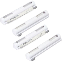 Relaxdays - Set da 4 Taglia Pellicola da Cucina, Dispenser Porta Rotoli Plastica & Alluminio, HxLxP: 5 x 37 x 8 cm, Bianco
