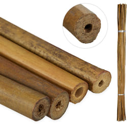Relaxdays - Canne di Bambù 120 cm, Set 40 Bastoni 10-12 mm ø, Sostegno per Piante Rampicanti o Decorazione, Marrone