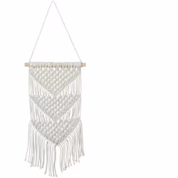 Porta in casa un tocco di stile Bohemian con questo macramè da parete decorativo color crema. La tradizionale tecnica di anno ...