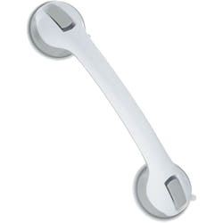 Relaxdays - Maniglia con Ventosa, Supporto Vasca e Doccia da Bagno, per 70 kg, Ausilio Anziani e Disabili, Bianco Grigio