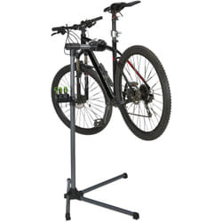 Relaxdays - Supporto di Manutenzione per Bicicletta, Porta Bici con Telaio 25-40 mm, Max. 30 kg, Ripiano Attrezzi, Argento