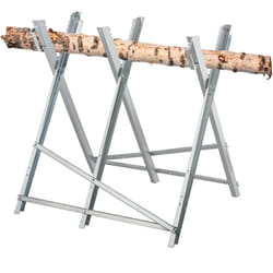 Relaxdays Cavalletto Taglialegna, Trespolo per Tagliare la Legna 150 kg, Sega e Motosega, Acciaio, 80x80x82 cm, Argento