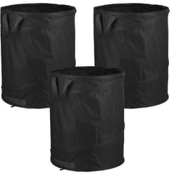 Relaxdays - Sacchi da Giardinaggio, Set da 3, Fogliame e Rifiuti, Sistema Pop Up, 85 l, Impermeabile, hd 47x46 cm, Nero