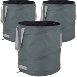 Relaxdays - Sacchi da Giardinaggio, Set da 3, Fogliame e Rifiuti, Sistema Pop Up, 85 l, Impermeabile, hd 47x46 cm, Grigio