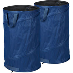 Relaxdays - Sacchi da Giardinaggio, Set da 2, Fogliame e Rifiuti, Sistema Pop Up, 120 l, Impermeabile, hd 72x45 cm, Blu