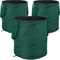 Relaxdays Sacchi per Foglie Pop Up, Set da 3, per Fogliame e Rifiuti da Giardino, 60 l, Autoportante, HD 48x40 cm, Verde