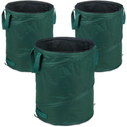 Relaxdays - Sacchi da Giardinaggio, Set da 3, 90 l, Fogliame e Rifiuti, Pop Up, Impermeabile e Stabile ai Raggi uv, Verde