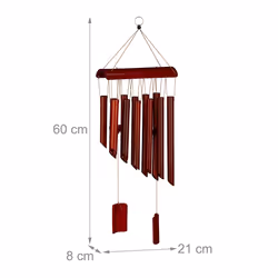 Relaxdays 10041372 sonaglio e campana al vento Marrone Legno 12 - Vista aggiuntiva 4
